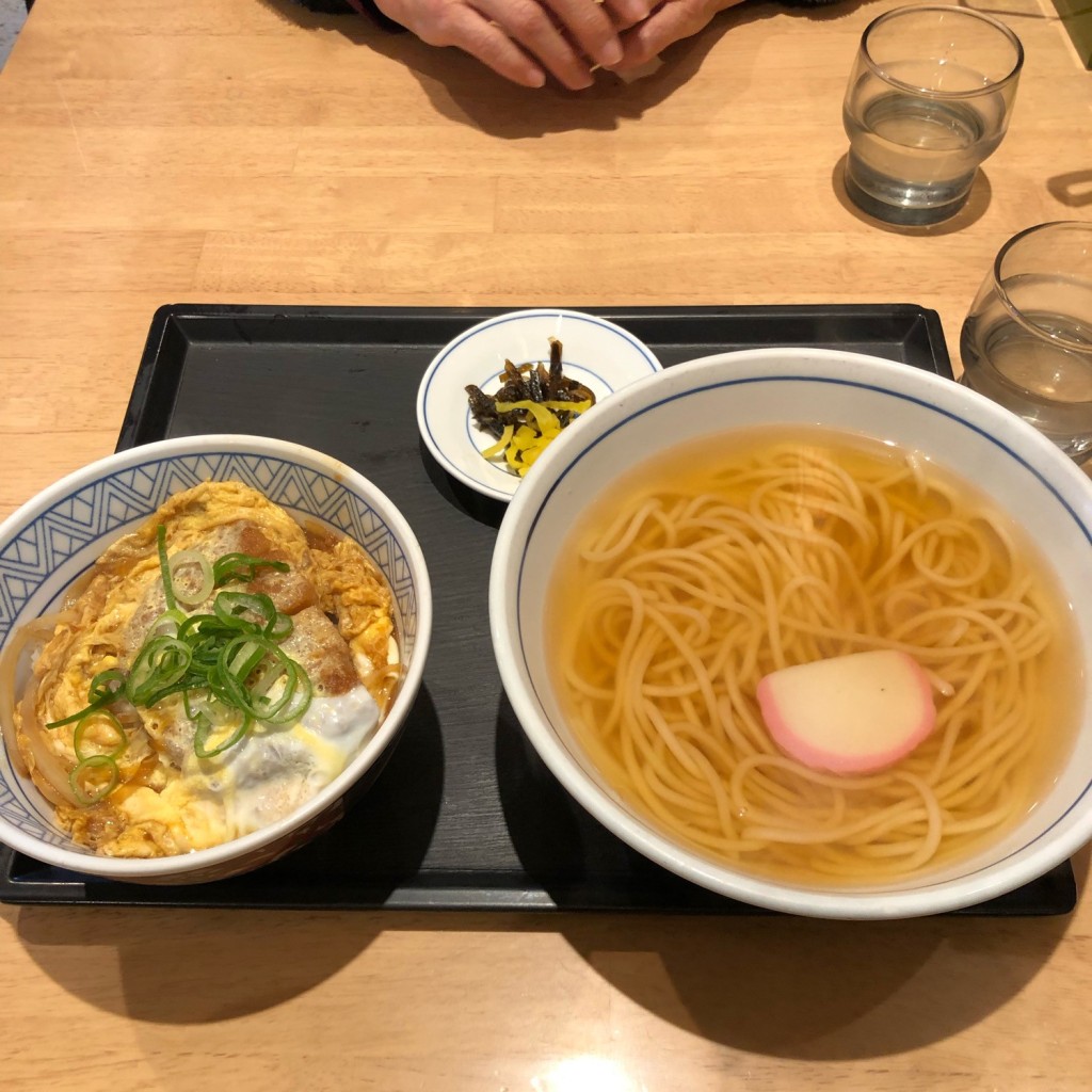 ユーザーが投稿したミニカツ丼セットうどんの写真 - 実際訪問したユーザーが直接撮影して投稿した川宮焼肉ウエスト 田川店の写真