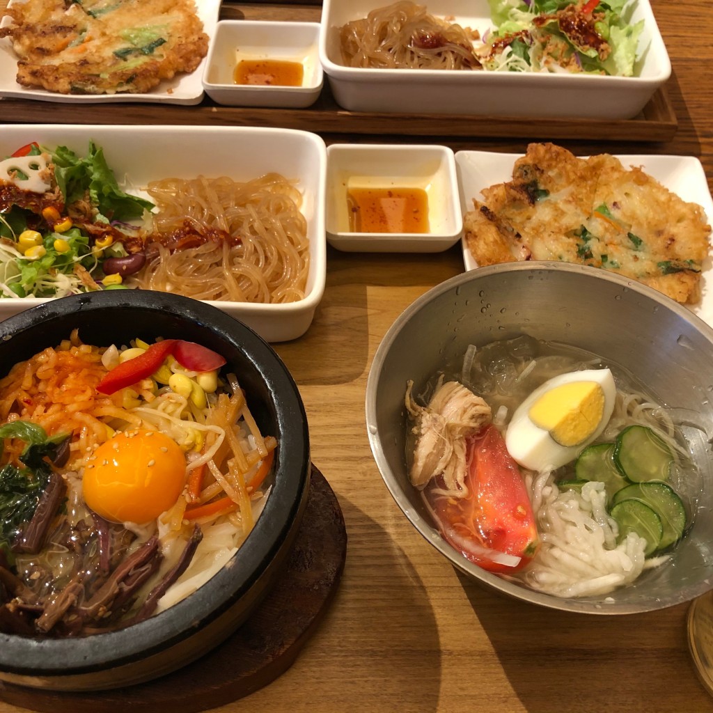 ユーザーが投稿した石焼+冷麺セットの写真 - 実際訪問したユーザーが直接撮影して投稿した豊洲韓国料理韓美膳 ららぽーと豊洲店の写真
