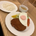 厚切りハムカツ定食 - 実際訪問したユーザーが直接撮影して投稿した日本橋洋食三根倶楽部 みやきの写真のメニュー情報