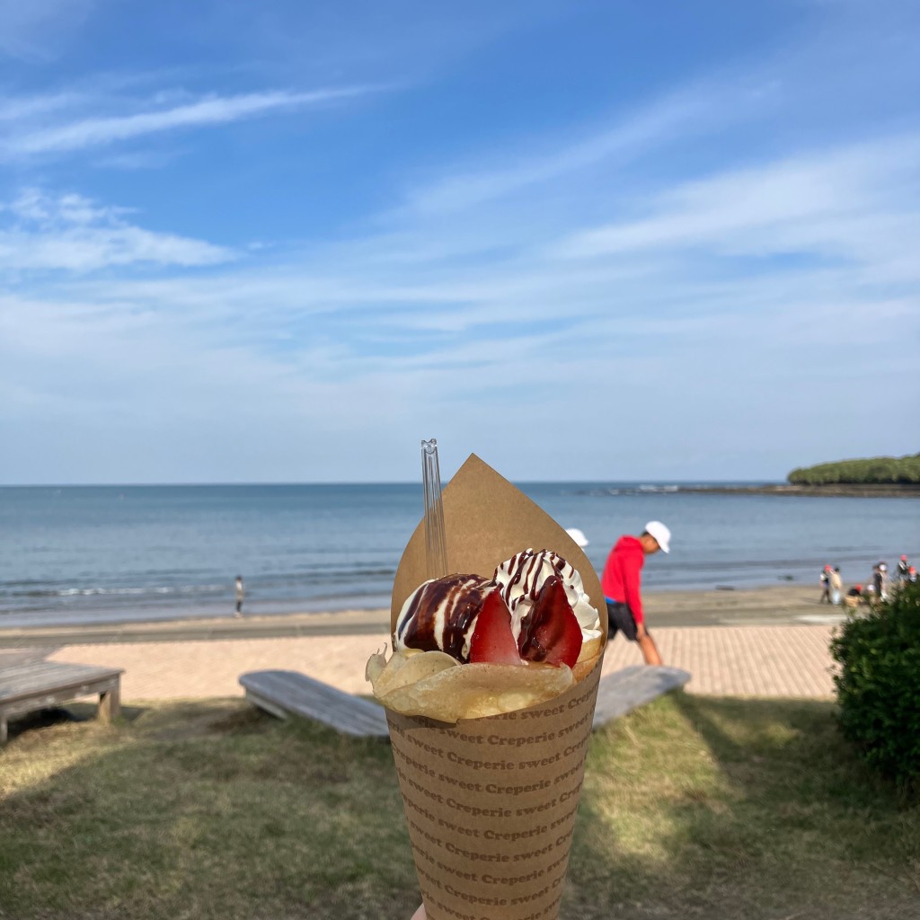 ユーザーが投稿したアイス&イチゴチョコ生クリームの写真 - 実際訪問したユーザーが直接撮影して投稿した青島スイーツアオシマ クレープの写真