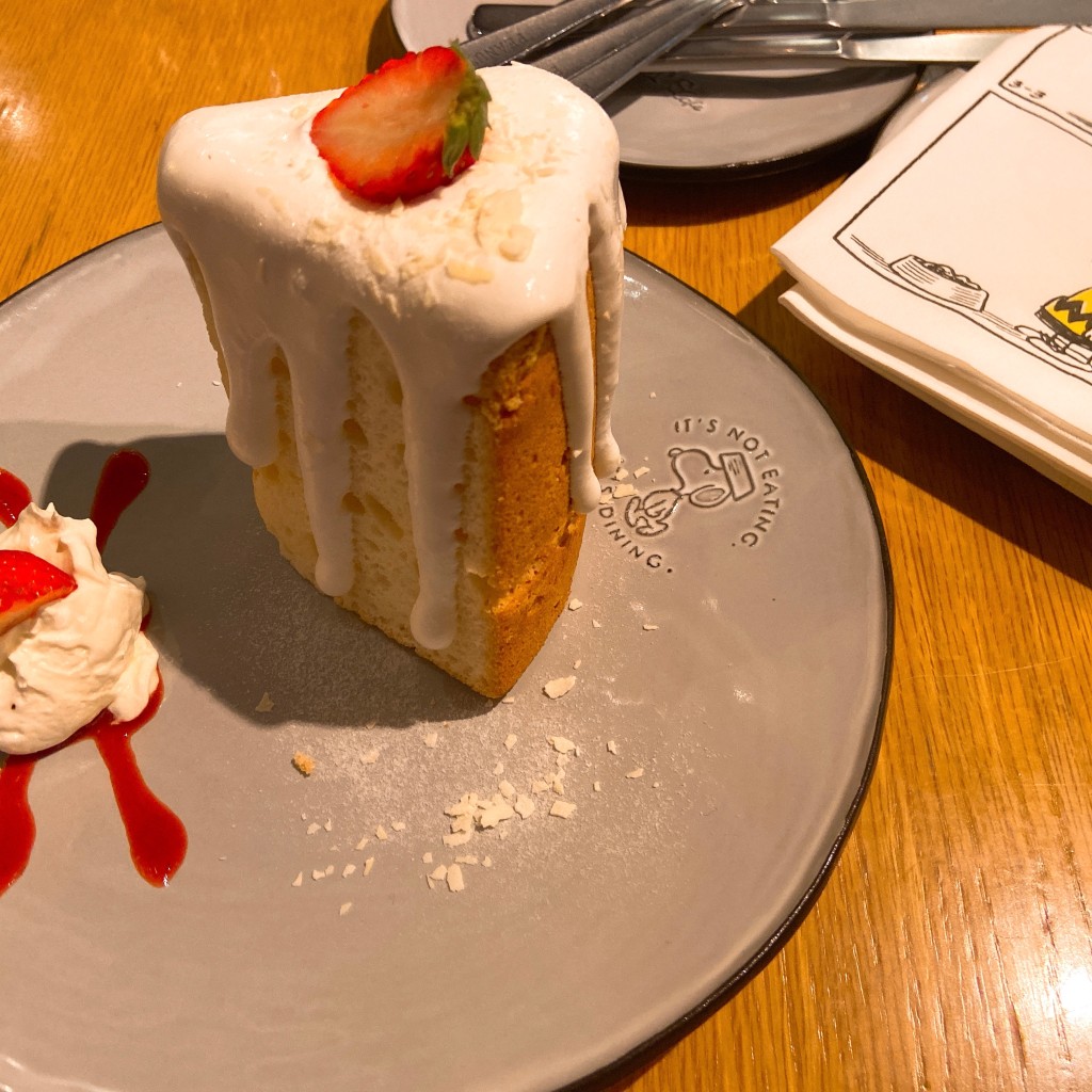 ユーザーが投稿したハリエットのエンジェルフードケーキの写真 - 実際訪問したユーザーが直接撮影して投稿した青葉台テーマカフェPEANUTS Cafeの写真