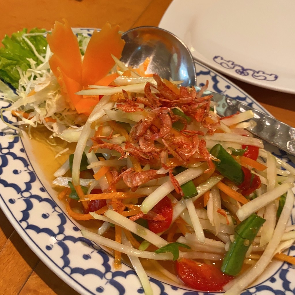 ユーザーが投稿した青パパイヤのスパイシーサラダ(ソムタム)の写真 - 実際訪問したユーザーが直接撮影して投稿した銀座タイ料理チャオタイ 銀座店の写真
