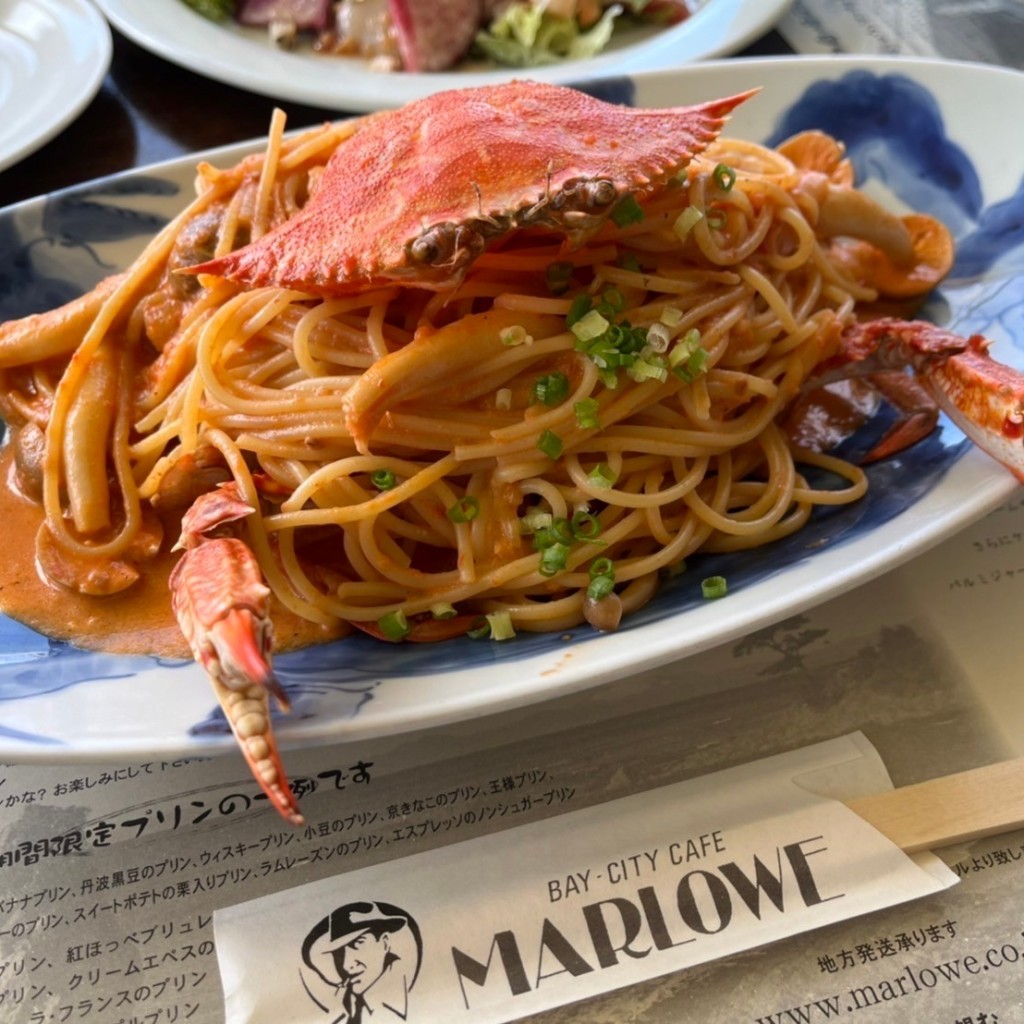 ユーザーが投稿したわたりガニのトマトクリームスパゲティの写真 - 実際訪問したユーザーが直接撮影して投稿した秋谷スイーツカフェ&レストラン マーロウ秋谷本店の写真