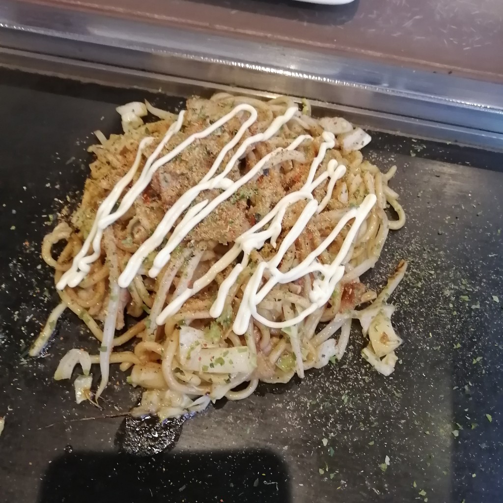 ユーザーが投稿したどろ焼きと焼きそばハーフのセットの写真 - 実際訪問したユーザーが直接撮影して投稿した下畑町お好み焼き喃風 垂水店の写真