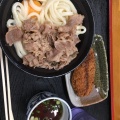 肉釜玉+チキンカツ - 実際訪問したユーザーが直接撮影して投稿した豊中町笠田笠岡うどん○福うどんの写真のメニュー情報