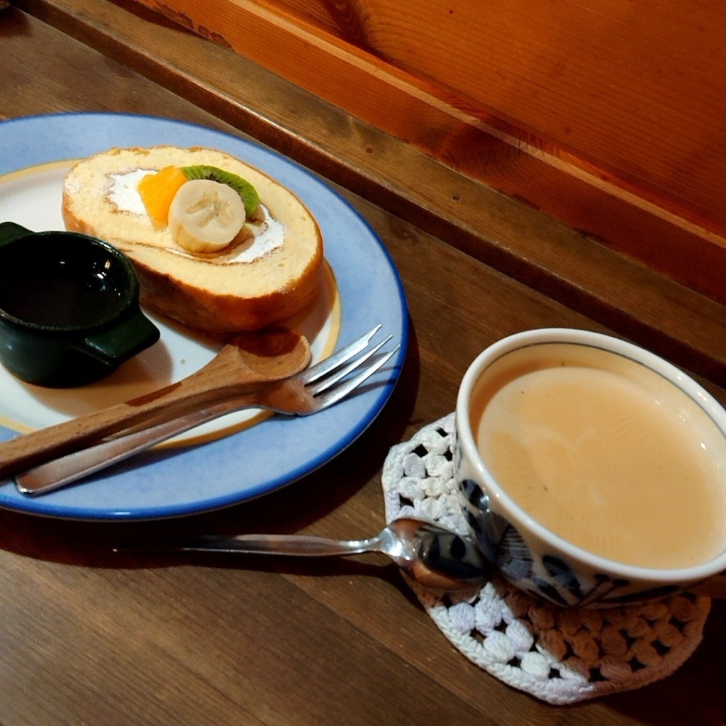 ユーザーが投稿したカフェオレの写真 - 実際訪問したユーザーが直接撮影して投稿した木田カフェアンドウッドカフェの写真