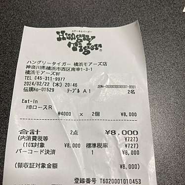 ハングリータイガー 横浜モアーズ店のundefinedに実際訪問訪問したユーザーunknownさんが新しく投稿した新着口コミの写真