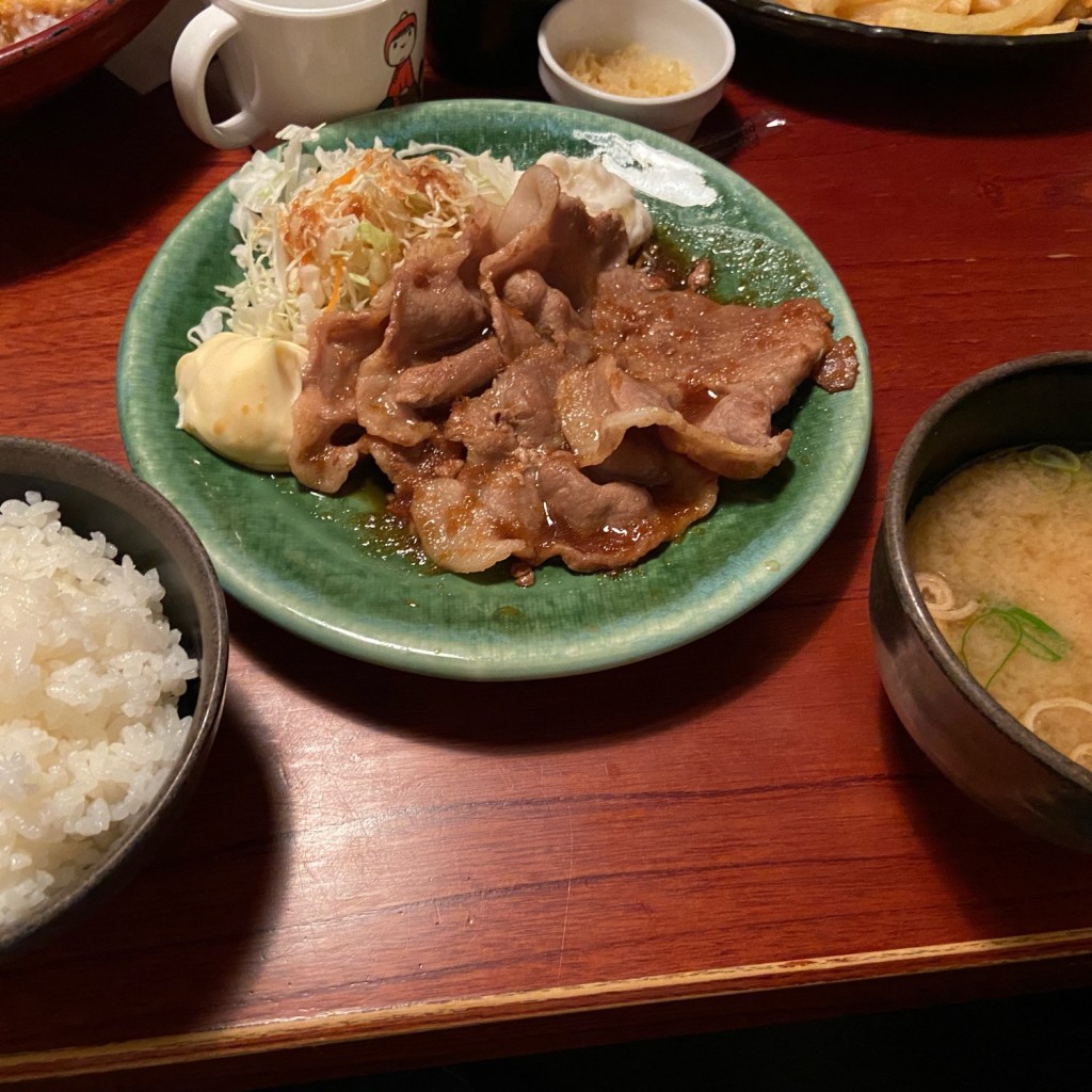 ユーザーが投稿した豚の生姜焼き定食の写真 - 実際訪問したユーザーが直接撮影して投稿した中瀬居酒屋土風炉 海浜幕張店の写真