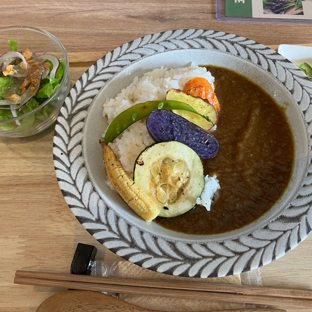 ユーザーが投稿した季節の野菜グリルカレーの写真 - 実際訪問したユーザーが直接撮影して投稿した北別府カフェバイクカフェ・ショップSPACEの写真