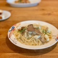 白身魚とアワビ茸のペペロンチーノ - 実際訪問したユーザーが直接撮影して投稿した二子洋食Dining Riz Ohnoの写真のメニュー情報