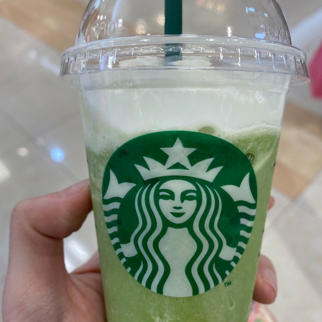 ユーザーが投稿した抹茶クリームフラペチーノの写真 - 実際訪問したユーザーが直接撮影して投稿した新合川カフェスターバックスコーヒー ゆめタウン久留米店の写真