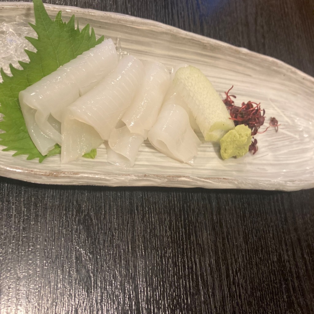 ユーザーが投稿した紋甲イカ造りの写真 - 実際訪問したユーザーが直接撮影して投稿した高田井町和食 / 日本料理万松の写真