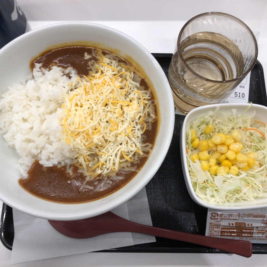 ユーザーが投稿したラ4 チーズカレーの写真 - 実際訪問したユーザーが直接撮影して投稿した西新宿牛丼吉野家 新宿センタービル店の写真