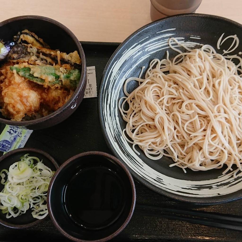 ユーザーが投稿したミニ茄子豚ロース天丼セットの写真 - 実際訪問したユーザーが直接撮影して投稿した宮寺そばゆで太郎 入間宮寺店の写真