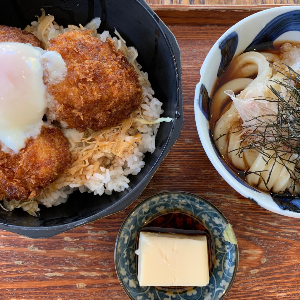 ユーザーが投稿したタレカツ丼定食の写真 - 実際訪問したユーザーが直接撮影して投稿した唐国町うどん僕とうどんとカツオだしの写真