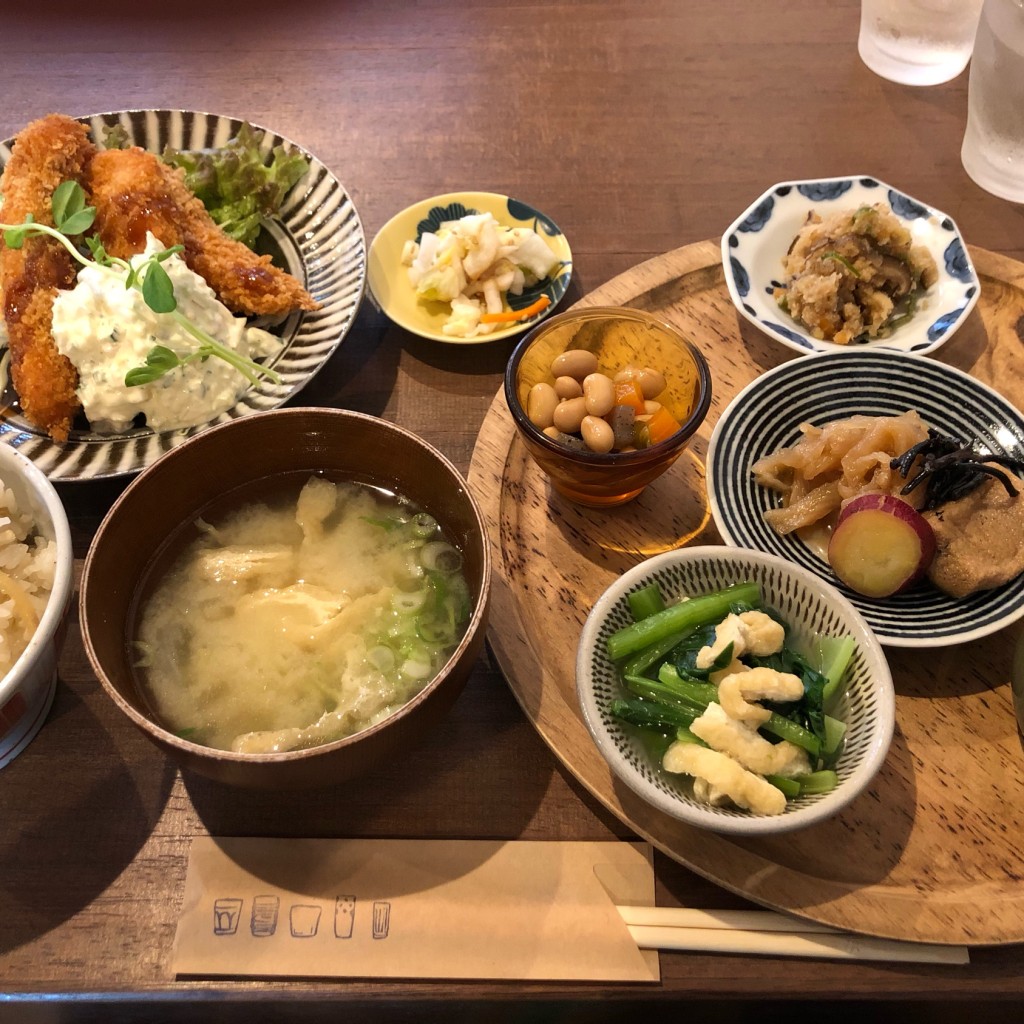 ユーザーが投稿した本日のランチ(サーモンフライ)の写真 - 実際訪問したユーザーが直接撮影して投稿した上町カフェ豆豆菜菜 あすか野店の写真