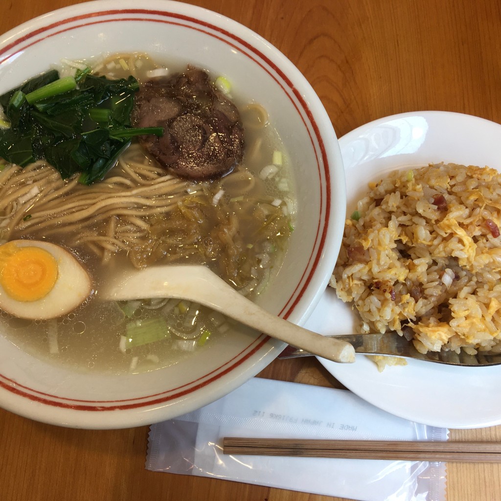 ユーザーが投稿した魚羊麺+半チャーハンの写真 - 実際訪問したユーザーが直接撮影して投稿した上野中華料理羊香味坊の写真