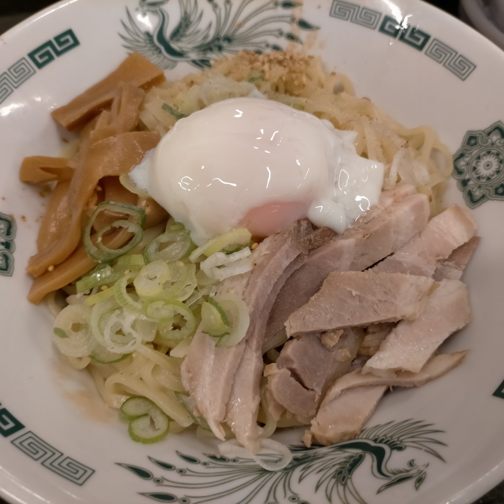 ユーザーが投稿した汁なしラーメン+温玉の写真 - 実際訪問したユーザーが直接撮影して投稿した鶴ケ峰中華料理日高屋 鶴ヶ峰店の写真