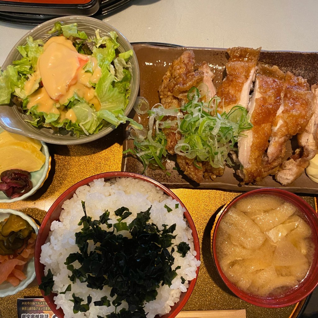 ユーザーが投稿した甘辛唐揚げ定食の写真 - 実際訪問したユーザーが直接撮影して投稿した大和東居酒屋SAKEの写真