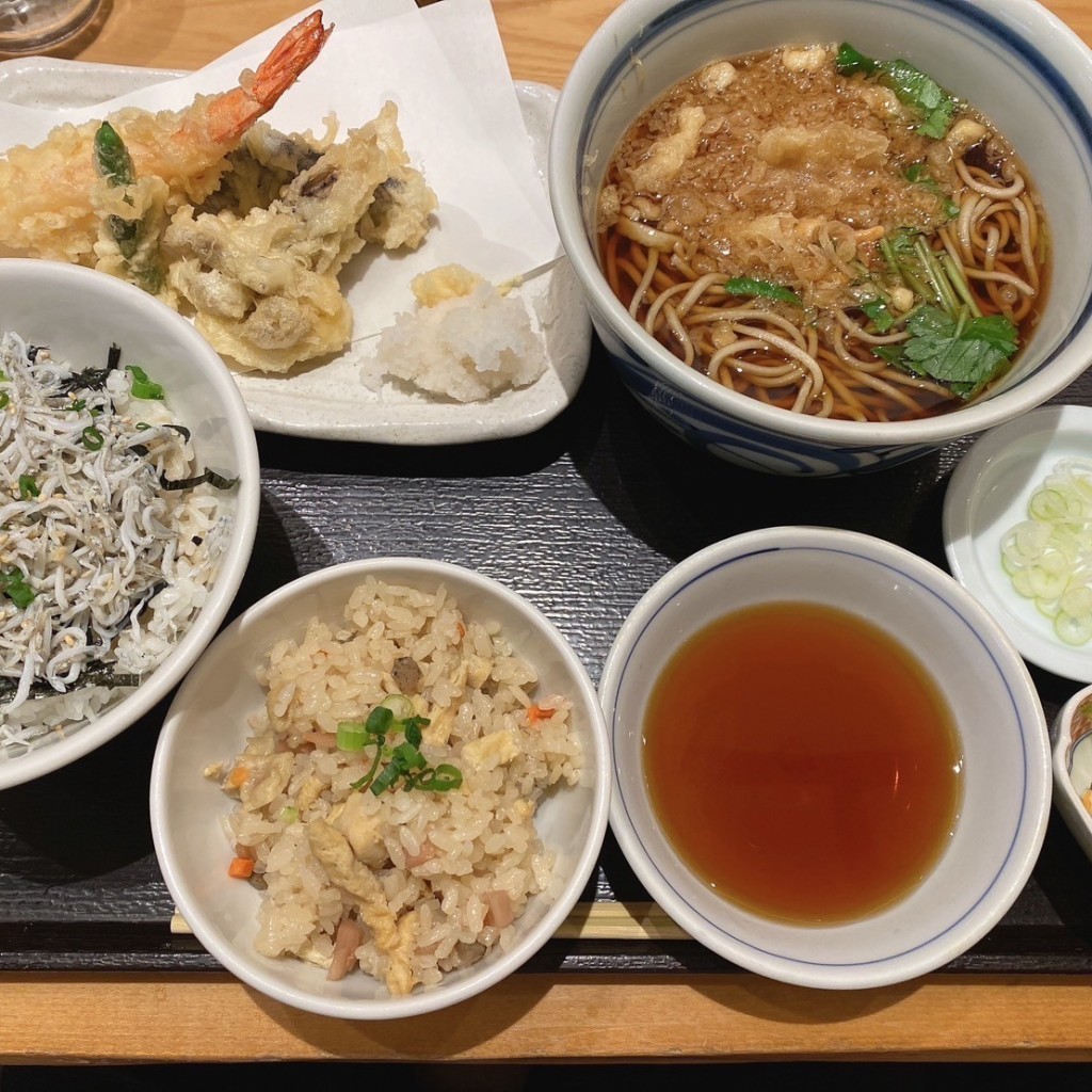ユーザーが投稿したLunch天ぷらご膳の写真 - 実際訪問したユーザーが直接撮影して投稿した浜町うどん吉祥庵 ららぽーとTOKYO-BAY店の写真