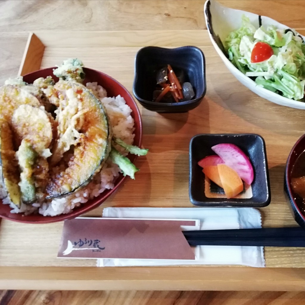 ユーザーが投稿した野菜天丼ランチの写真 - 実際訪問したユーザーが直接撮影して投稿した道佛居酒屋ゆるり蔵の写真