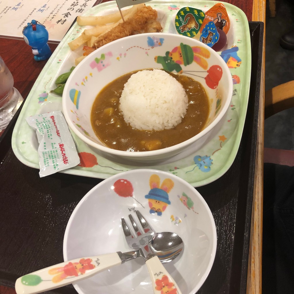 ユーザーが投稿したお子様カレーの写真 - 実際訪問したユーザーが直接撮影して投稿した駒沢ファミリーレストラン華屋与兵衛 駒沢弦巻通り店の写真