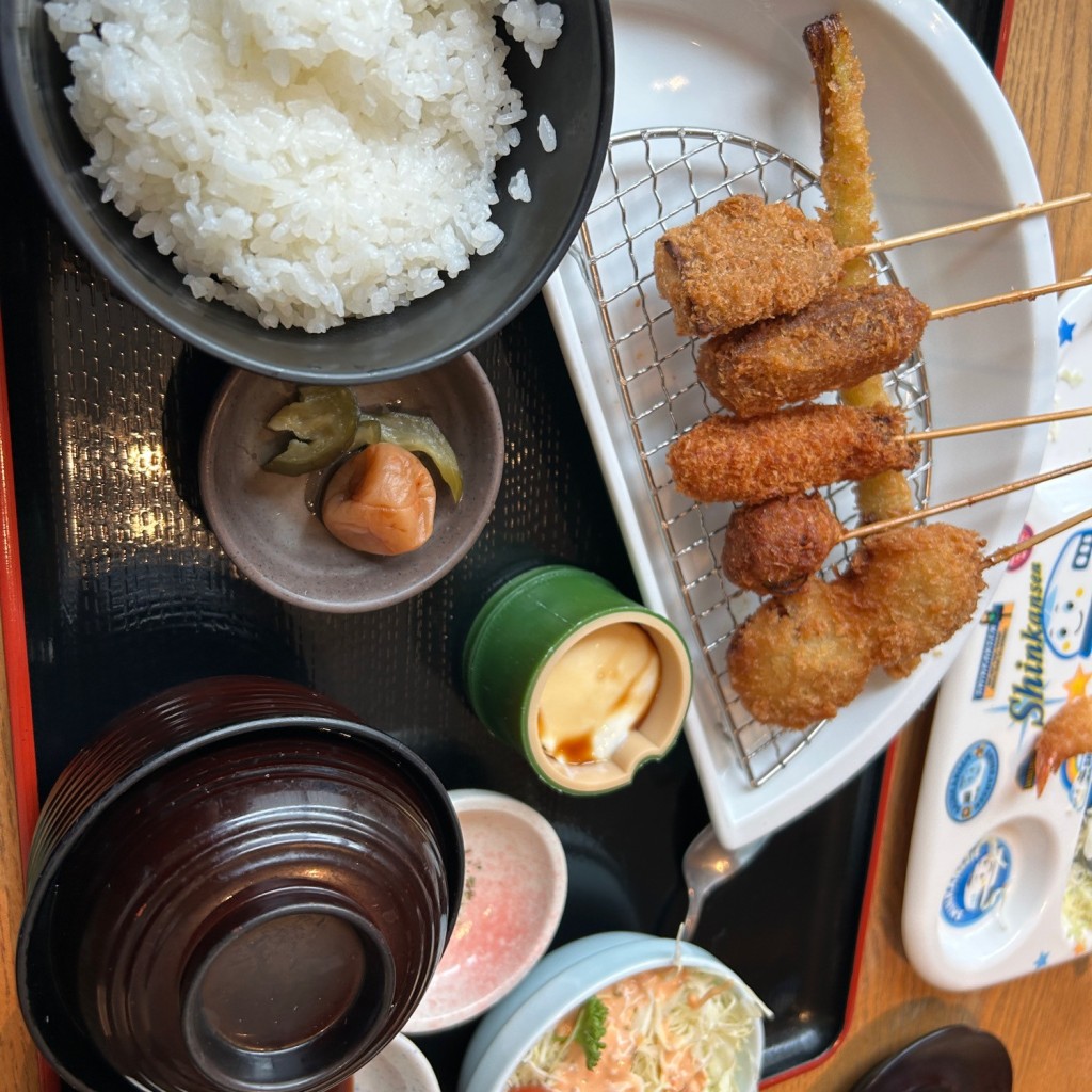 ユーザーが投稿した肉串かつ御膳の写真 - 実際訪問したユーザーが直接撮影して投稿した大深町和食 / 日本料理和食 たちばな グランフロント大阪の写真