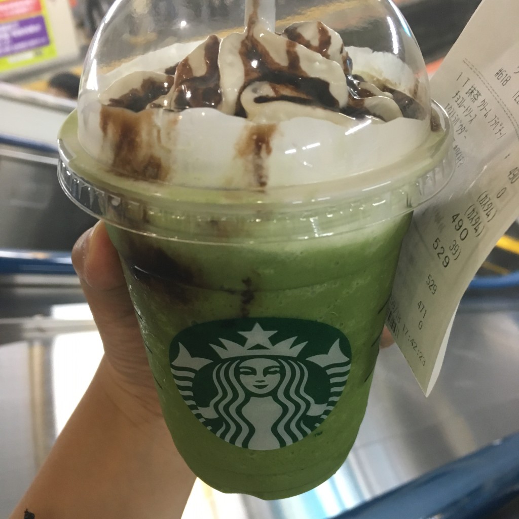 ユーザーが投稿した抹茶クリームフラペチーノの写真 - 実際訪問したユーザーが直接撮影して投稿した西蒲田カフェスターバックスコーヒー グランデュオ蒲田店の写真