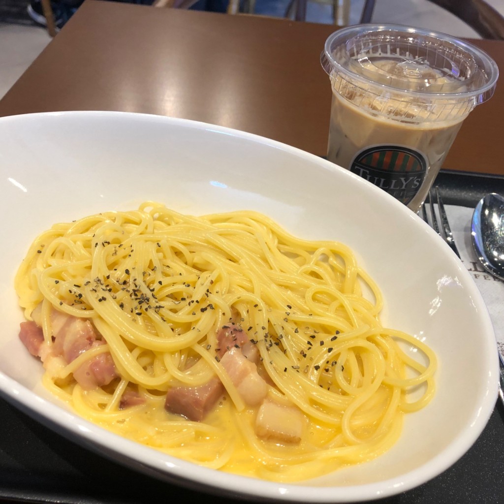 ユーザーが投稿したパスタ カルボナーラの写真 - 実際訪問したユーザーが直接撮影して投稿した新大工町カフェタリーズコーヒー 長崎玉屋店の写真