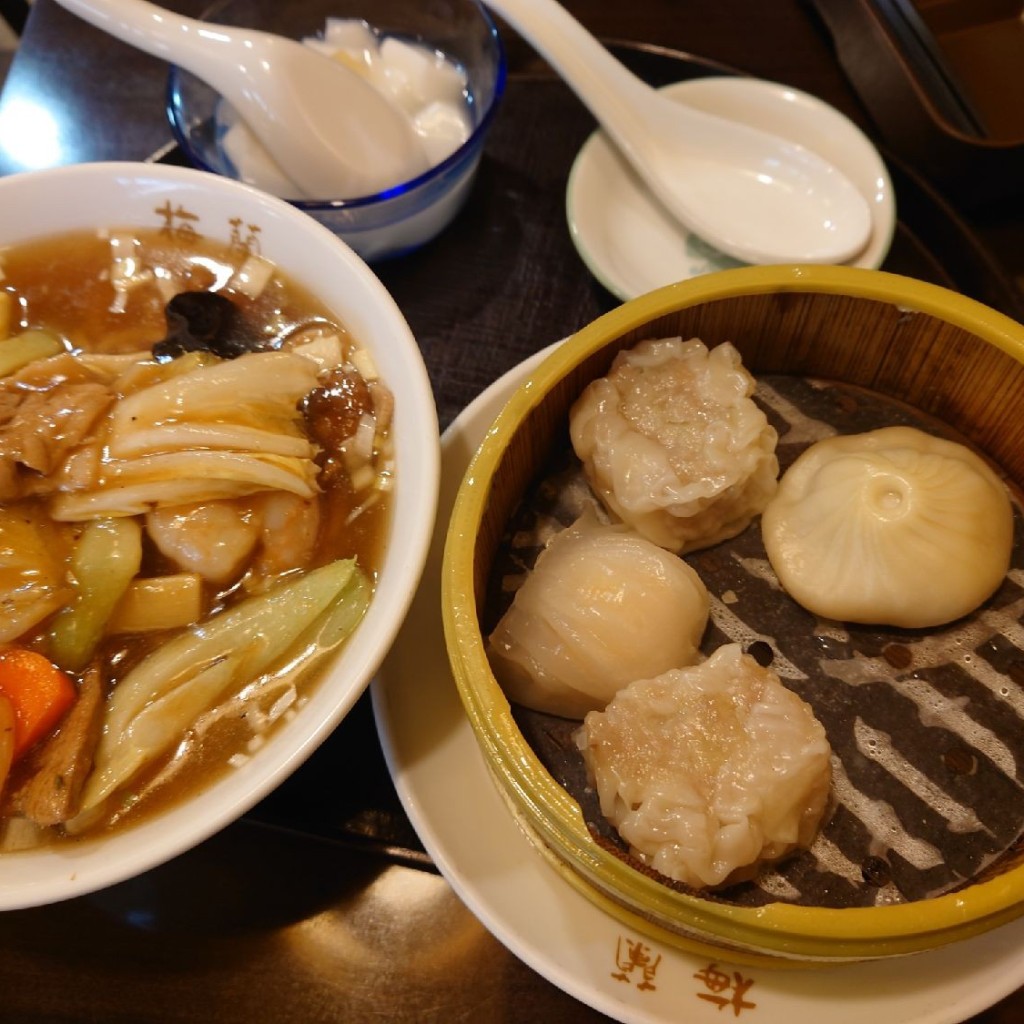 ユーザーが投稿した選べる五目麺セットの写真 - 実際訪問したユーザーが直接撮影して投稿した芝田中華料理梅蘭 阪急三番街店の写真