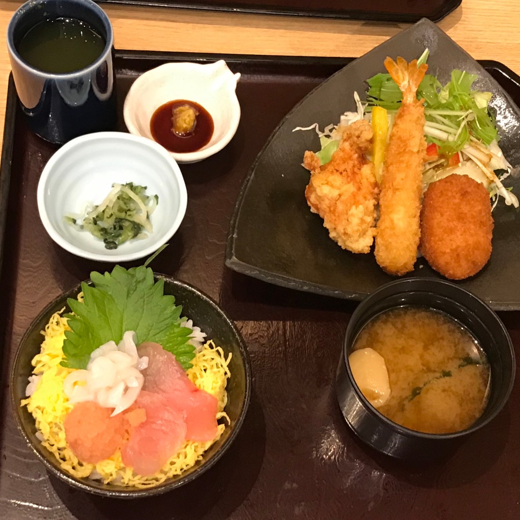 ユーザーが投稿したいか明太丼フライ定食の写真 - 実際訪問したユーザーが直接撮影して投稿した文京町ファミリーレストラン四六時中 おひつごはん けやきウォーク前橋店の写真