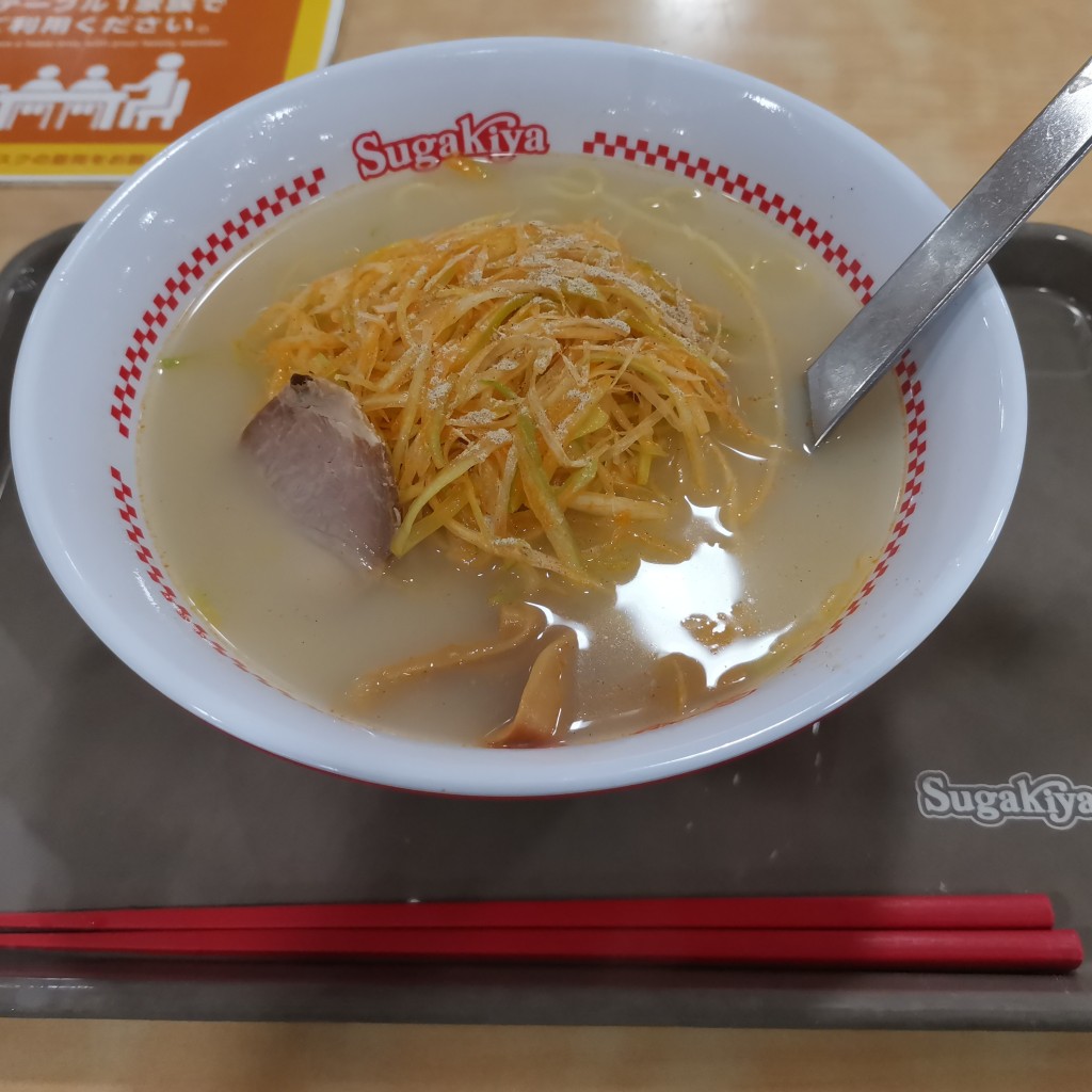 ユーザーが投稿したネギラーメンの写真 - 実際訪問したユーザーが直接撮影して投稿した萩之庄ラーメン専門店スガキヤ 高槻イオン店の写真