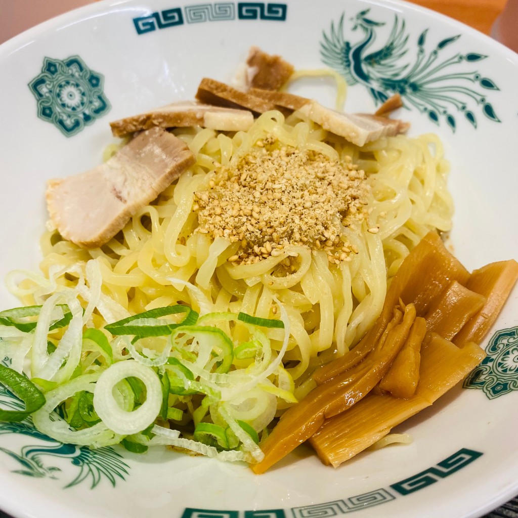 ユーザーが投稿した汁なしラーメン+温玉の写真 - 実際訪問したユーザーが直接撮影して投稿した西新宿中華料理日高屋 西新宿1丁目店の写真