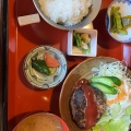 ハンバーグ定食 - 実際訪問したユーザーが直接撮影して投稿した萩原町上呂肉料理牛一の写真のメニュー情報