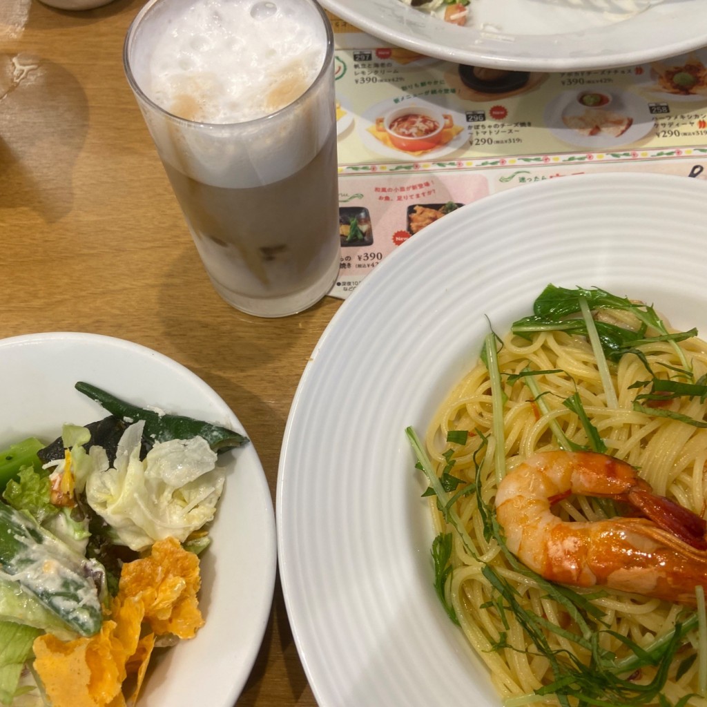 ユーザーが投稿した梅ペペロンLunchの写真 - 実際訪問したユーザーが直接撮影して投稿した上浜町ファミリーレストランココス 津上浜町店の写真