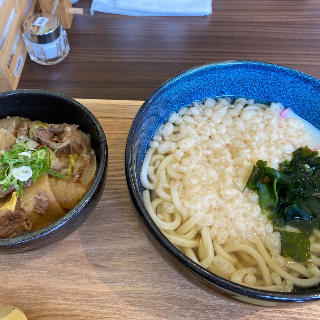 ユーザーが投稿したミニ牛丼はいからうどんの写真 - 実際訪問したユーザーが直接撮影して投稿したマキノ町寺久保カフェ並木カフェ メタセコイアの写真