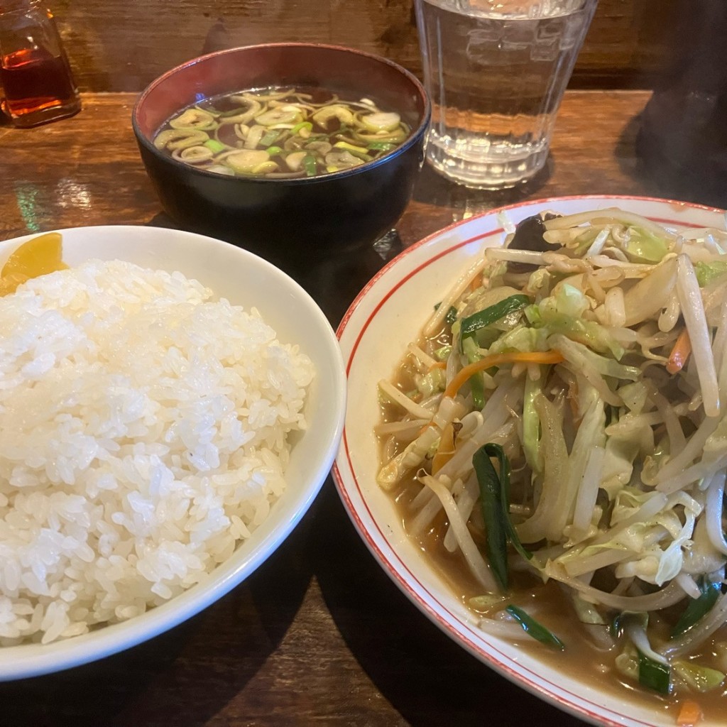 ユーザーが投稿した肉野菜定食の写真 - 実際訪問したユーザーが直接撮影して投稿した天沼中華料理中華屋 啓ちゃんの写真