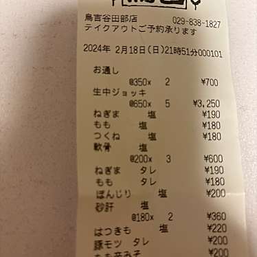 鳥吉 谷田部店のundefinedに実際訪問訪問したユーザーunknownさんが新しく投稿した新着口コミの写真