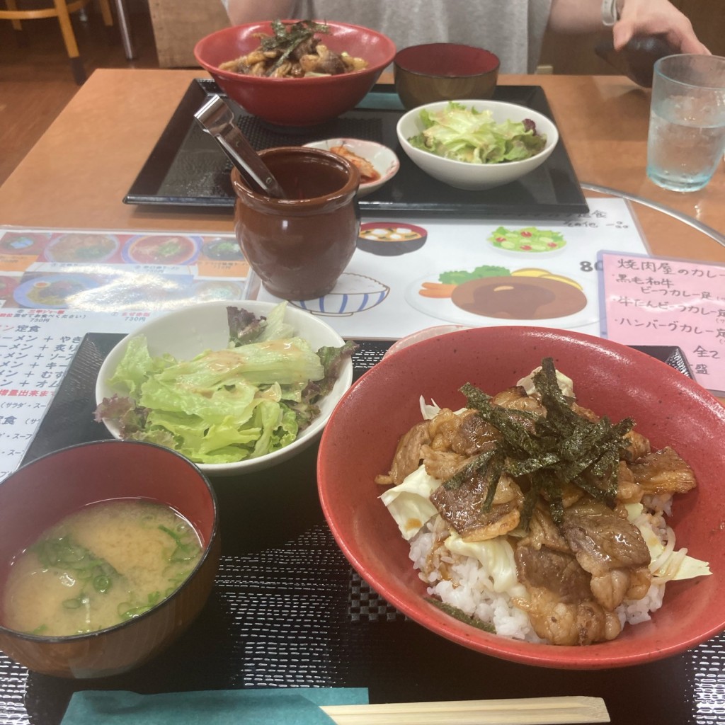 ユーザーが投稿した牛めし丼定食の写真 - 実際訪問したユーザーが直接撮影して投稿した矢賀新町ラーメン / つけ麺焼肉 三甲の写真
