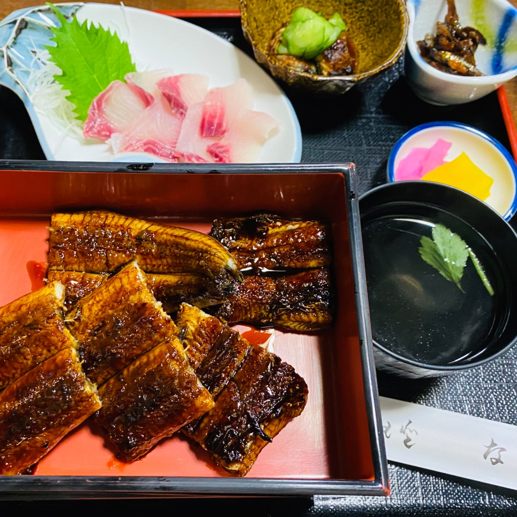 ユーザーが投稿したうなぎの長焼き定食(上)の写真 - 実際訪問したユーザーが直接撮影して投稿した羽衣町うなぎなまずや 水都分店の写真