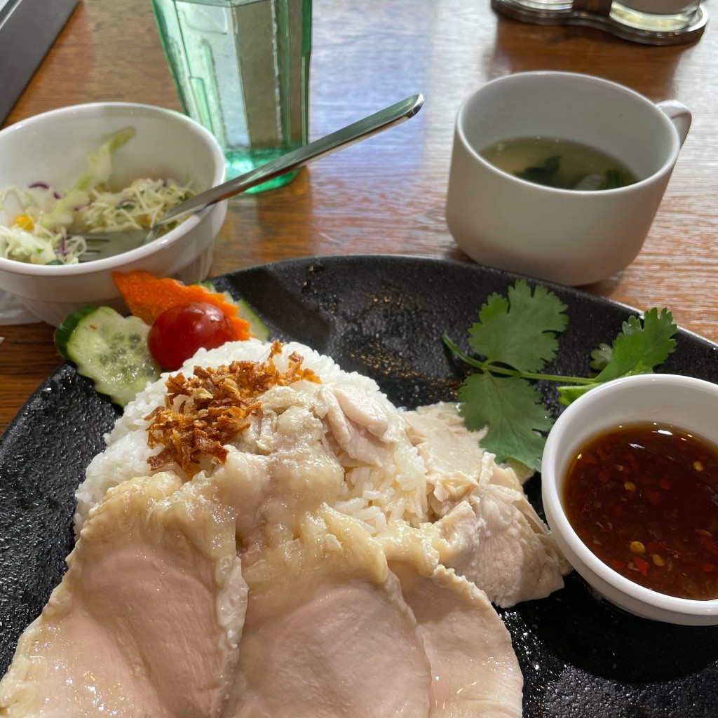 ユーザーが投稿したLunch海南チキンライスの写真 - 実際訪問したユーザーが直接撮影して投稿した渋谷韓国料理韓国ごはん・酒家 ダイダイ 渋谷ストリーム店の写真