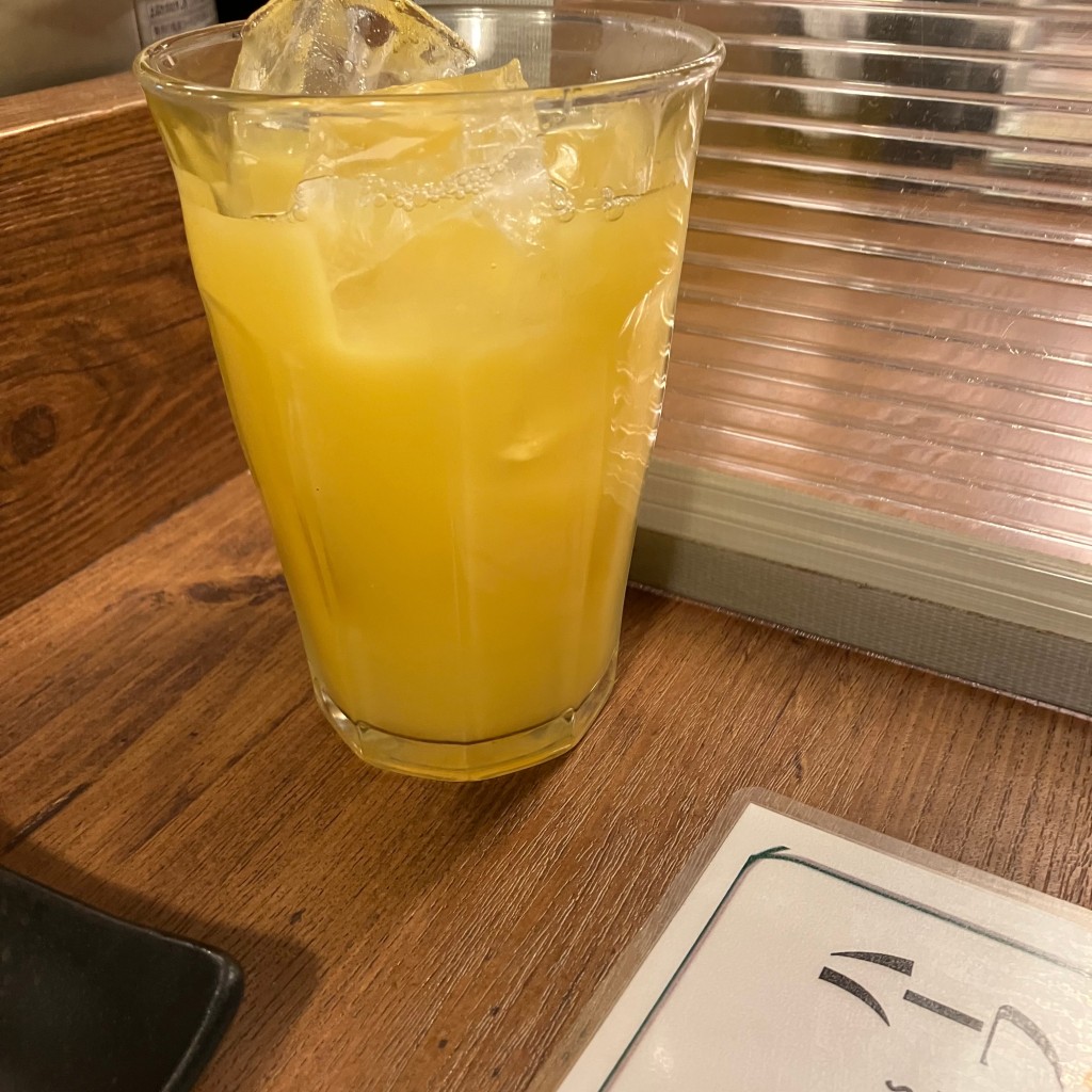 ユーザーが投稿したオレンジジュースの写真 - 実際訪問したユーザーが直接撮影して投稿した原町焼鳥串八珍 西小山店の写真