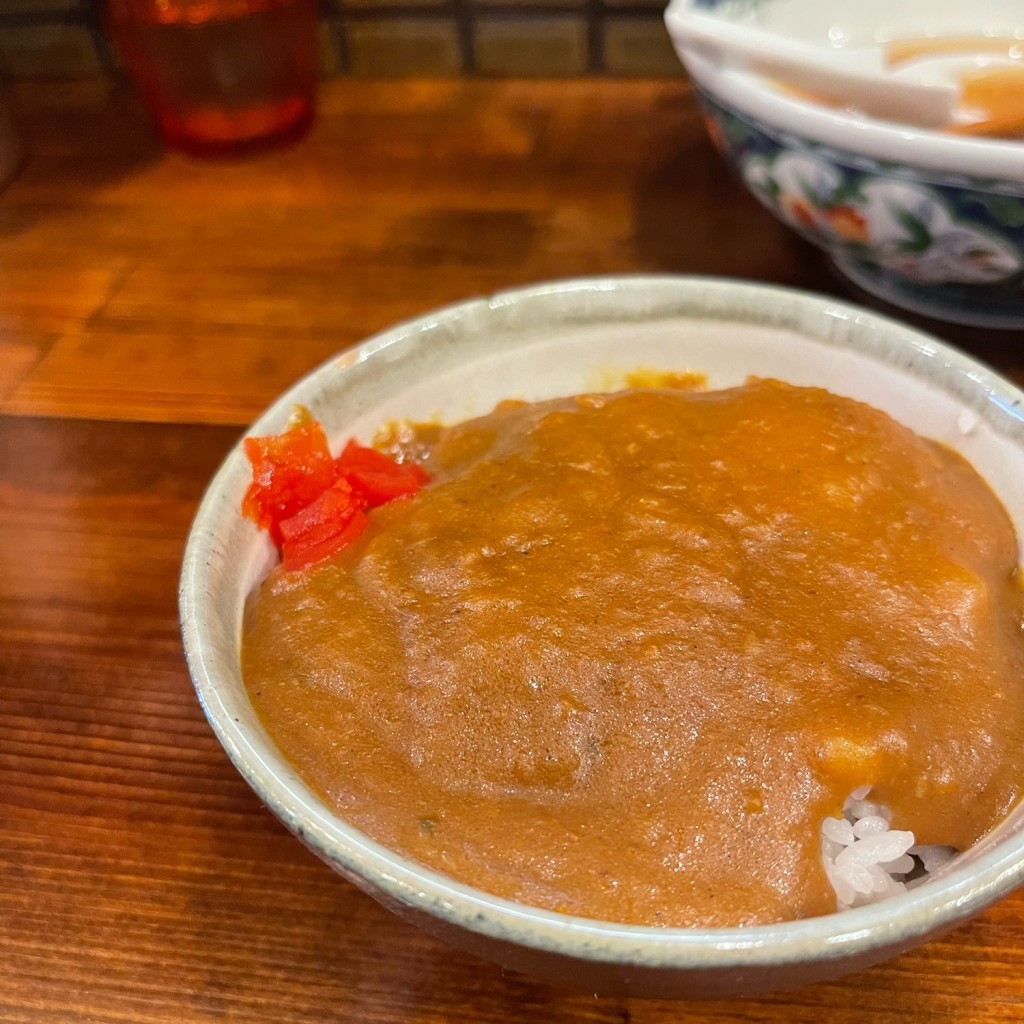 ユーザーが投稿した奈つやの茶碗カレーの写真 - 実際訪問したユーザーが直接撮影して投稿した下丸子ラーメン / つけ麺奈つやの中華そばの写真