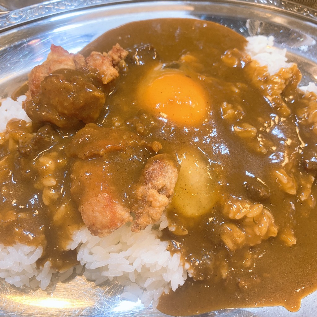 ユーザーが投稿したシングルカレー(唐揚げ)の写真 - 実際訪問したユーザーが直接撮影して投稿した大手前カレーかつかつカレー888 OMM店の写真