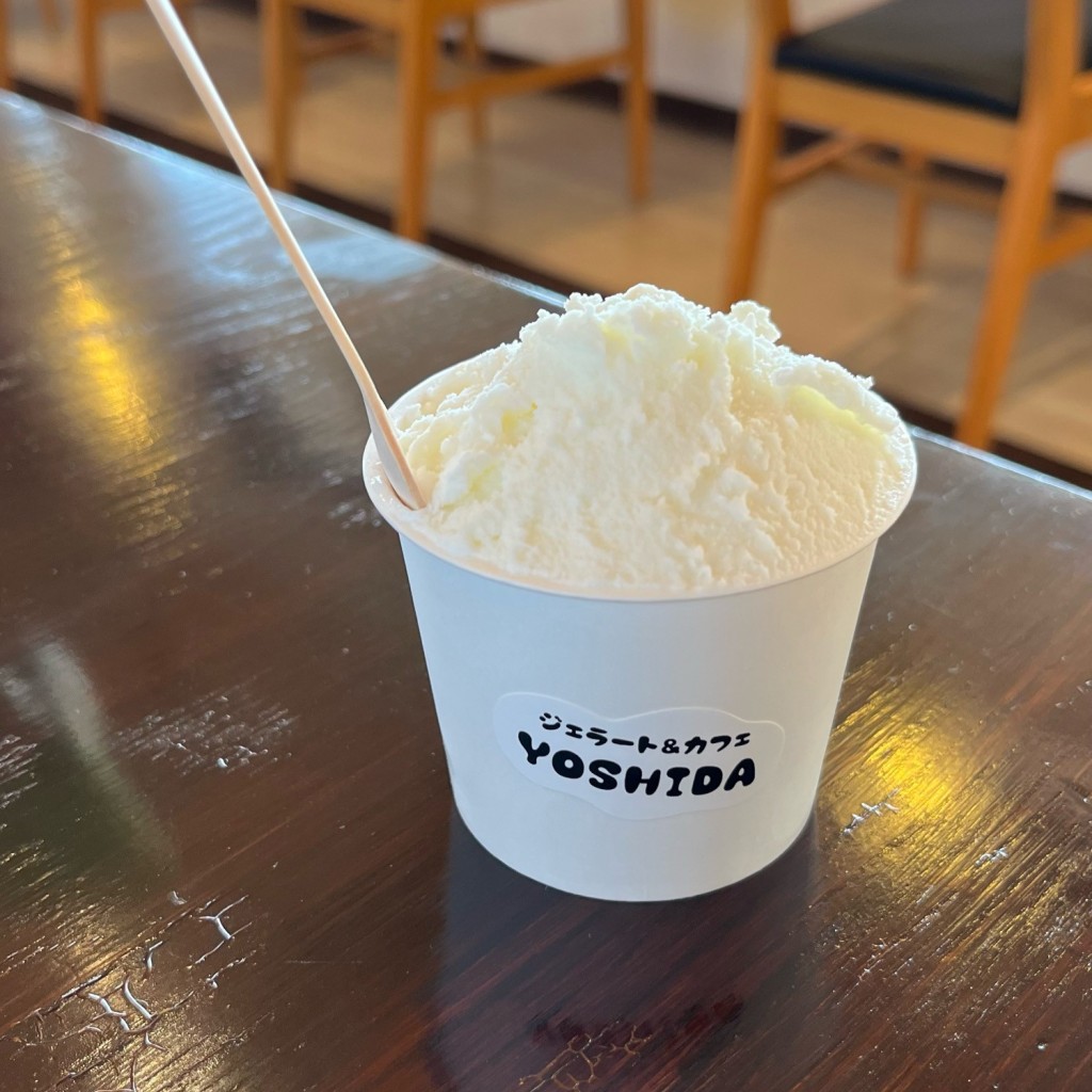 ユーザーが投稿した【カップ シングル】ミルクの写真 - 実際訪問したユーザーが直接撮影して投稿した丸山ノ内善之丞組アイスクリームGelato & Cafe Yoshidaの写真