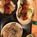 鰻めし&唐揚げと茄子の5種果汁ソース定食 - 実際訪問したユーザーが直接撮影して投稿した江坂町定食屋街かど屋 江坂店の写真のメニュー情報