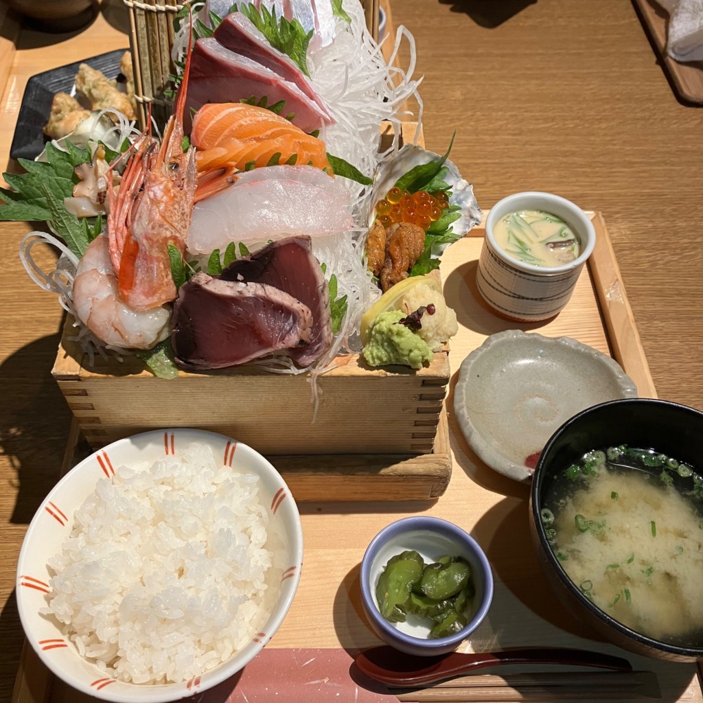 ユーザーが投稿した枡盛刺身定食(特)の写真 - 実際訪問したユーザーが直接撮影して投稿した中央町寿司寿司ろばた 八條の写真