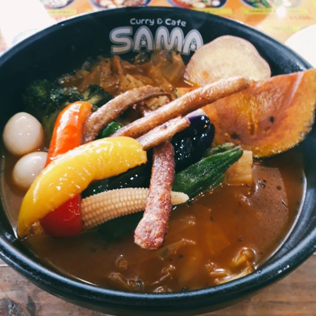 ユーザーが投稿した15種のたっぷりベジタブルカリー えびスープの写真 - 実際訪問したユーザーが直接撮影して投稿した宮の森一条カレーSAMA北海道神宮前店の写真