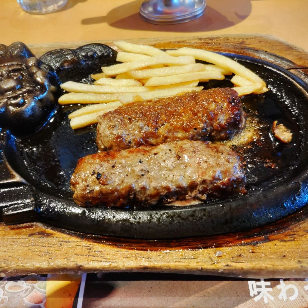 ユーザーが投稿したブロンコおじさんのこだわり炭焼きがんこハンバーグランチの写真 - 実際訪問したユーザーが直接撮影して投稿した稲熊町ステーキブロンコビリー 岡崎稲熊店の写真