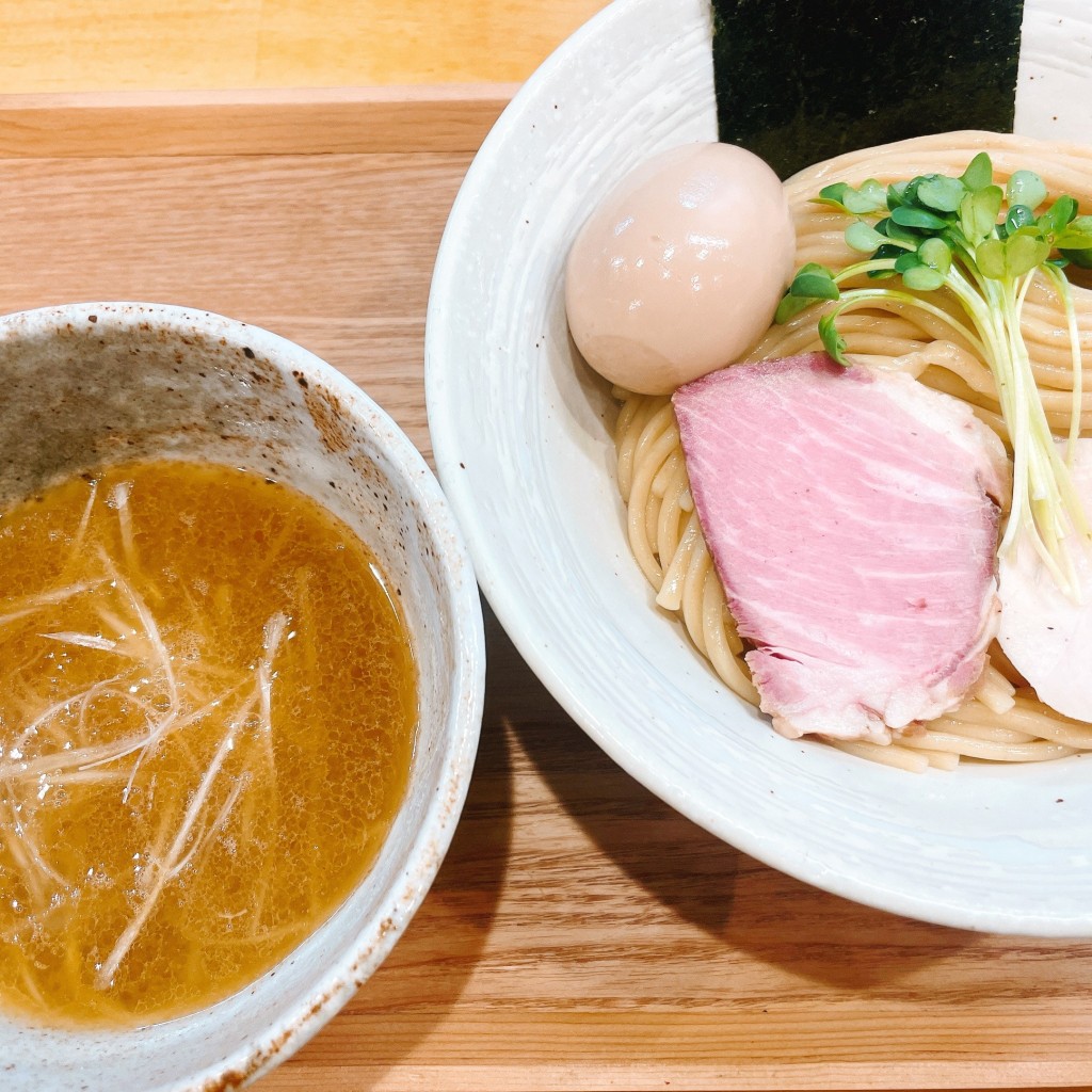 ユーザーが投稿した味玉鶏魚介つけ麺の写真 - 実際訪問したユーザーが直接撮影して投稿した池袋つけ麺専門店MENYA NAKAGAWAの写真